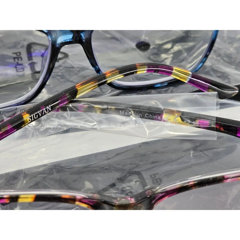 SIGVAN Reading Glasses Unisex +2.50 Multicolor Tortoise Blue Light Block - NEW